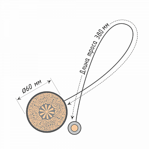 изображение клипса магнитная «узор» ø6 см для легкого и среднего веса штор на кожаном шнуре 38 см на olexdeco.ru
