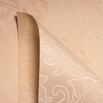 Рулонная штора «UNI 2» фурнитура Белая. Ткань коллекции «Арабеска» Бежевый