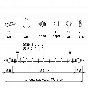 изображение двухрядный потолочный карниз для штор «аладдин» на olexdeco.ru