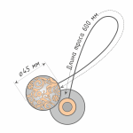 Клипса магнитная «Глория» ø4,5 см для легкого и среднего веса штор с тросом 60 см (З/ЗМ)