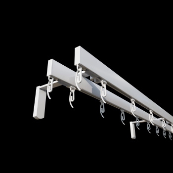 изображение стеновой профильный карниз для штор «универсал» двухрядный белый на olexdeco.ru