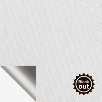 Рулонная штора «MGS» фурнитура Коричневая. Ткань коллекции «Аканта» Silver Blackout Белый