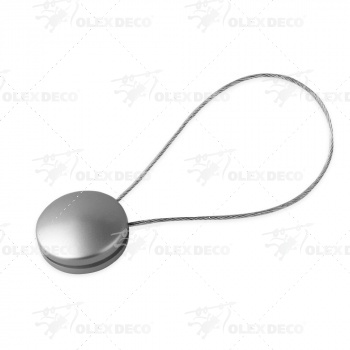 изображение клипса магнитная «рондо» ø4,5 см для легкого и среднего веса штор с тросом 30 см на olexdeco.ru