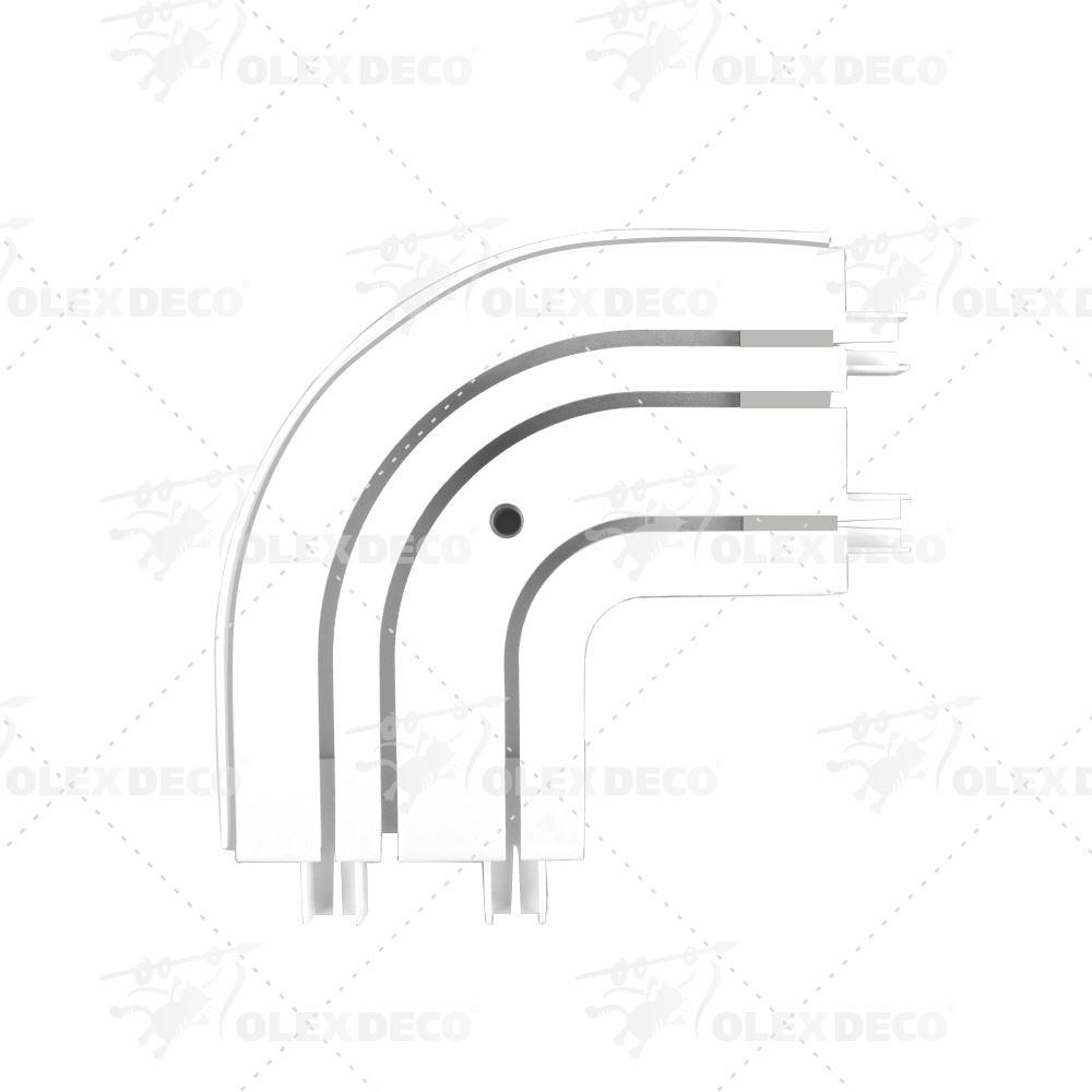 Поворот наружный для шины потолочной трехрядной «OLEXDECO» (Пластик)