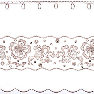 Ткань для штор-кафе коллекция «Flowers» мокка