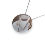 Магнит для штор «Агат» ø4,5 см для легкого и среднего веса штор с металлическим тросом 30 см (Коричнево-белый)