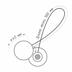 Клипса магнитная ø4,5 см «Soft touch» с леской 30 см (Какао)