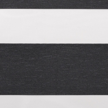 Рулонная штора «MGS День-Ночь» фурнитура Белая. Ткань коллекции «Саванна» Черный
