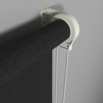 Рулонная штора «Moncada» ø38 фурнитура Белая. Ткань коллекции «Тэсиро» Темно-серая