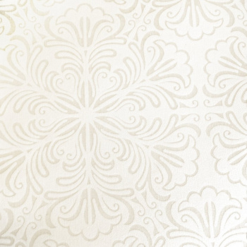 Рулонная штора «Moncada» ø38 фурнитура Белая. Ткань коллекции «Пандора» Жемчуг глянец