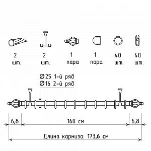 изображение двухрядный потолочный карниз для штор «аладдин» на olexdeco.ru