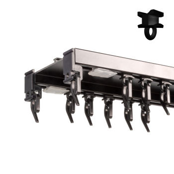 Двухрядный потолочный алюминиевый карниз «Прага» Черный (150-2 бегунок)