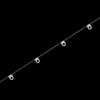 Бегунок на шнуре LD1 «Волна» с шагом 60 мм для профиля 4 мм (Белый)