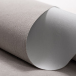 Рулонная штора «UNI 2» фурнитура Коричневая. Ткань коллекции «Лен» Блэкаут (Blackout) Темно-бежевый