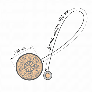 изображение клипса магнитная «узор» ø7 см усиленная на кожаном шнуре 30 см на olexdeco.ru
