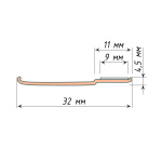 Направляющая плоская алюминиевая UNI 1 L = 4 м Темно-серый
