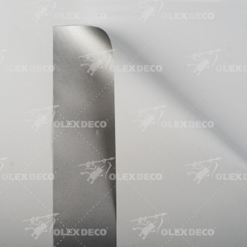 Рулонная штора «MGS» фурнитура Белая. Ткань коллекции «Аканта» Silver Blackout Белая