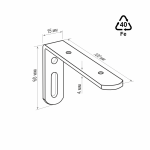 Кронштейн стеновой с заглушкой 100x60 мм (Черный)