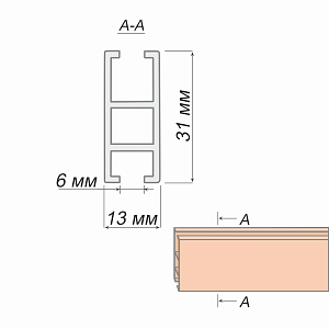 изображение профиль «лайн» 13х31 мм на olexdeco.ru