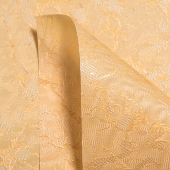 Рулонная штора «Мини» фурнитура Коричневая. Ткань коллекции «Шелк» Песок