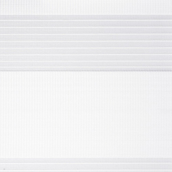 Рулонная штора «MGS День-Ночь» фурнитура Коричневая. Ткань коллекции «Соло» Белый