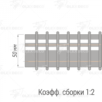 изображение лента шторная «карандашная складка» 1:2 1037/50/2 на olexdeco.ru