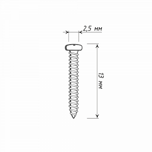 Саморез 2,5х13 мм универсальный полусфера белый цинк