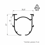 Профиль «Марсала» (Упак. L= 6 м Черный)