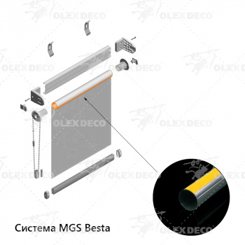 изображение труба ø25 мм стальная с клейкой лентой l=4 м для рулонной шторы на olexdeco.ru
