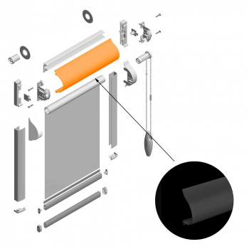 изображение кассета uni алюминиевая l= 4 м темно-серый на olexdeco.ru