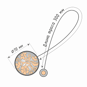 изображение клипса магнитная «ривьера» ø7 см для тяжелого веса штор с тросом 30 см на olexdeco.ru