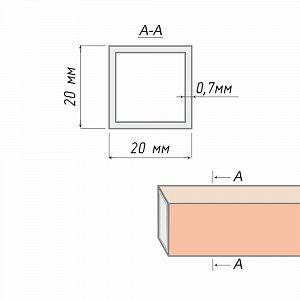 изображение труба квадратная 20х20 мм на olexdeco.ru