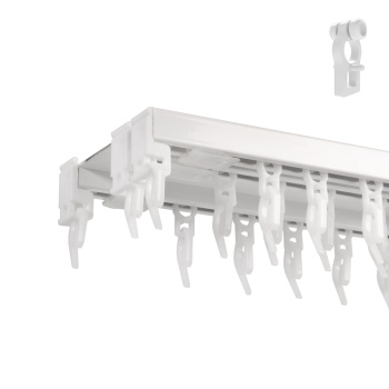 Трехрядный потолочный алюминиевый карниз «Прага» Белый (600-3 ролик)