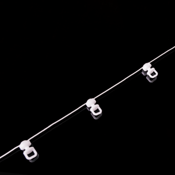 Бегунок белый на шнуре JN1 «Волна» с шагом 80 мм для профиля Отель (Пластик)