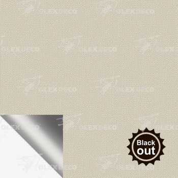 Рулонная штора «Moncada» ø38 фурнитура Белая. Ткань коллекции «Плэин» Silver  Blackout Айвори