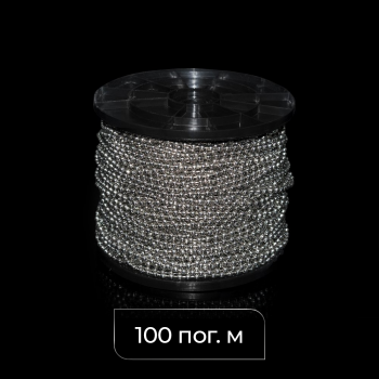 Цепь управления металлическая 4,5х6,0 мм Хром (Бобина 100 п.м.)