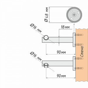 изображение кронштейн «прости i 16» длина 90 мм на olexdeco.ru