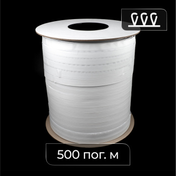 Лента «Липучка-крючок самоклеящаяся - Profi» 20 мм Белая бобина 500 пог. м (нейлон)