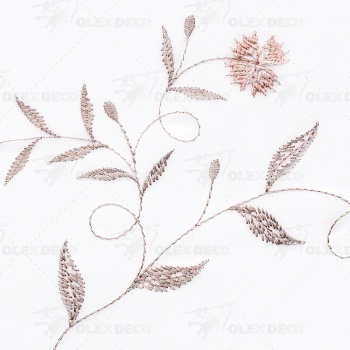 Ткань для штор-кафе коллекция «Romantik» персик с серым