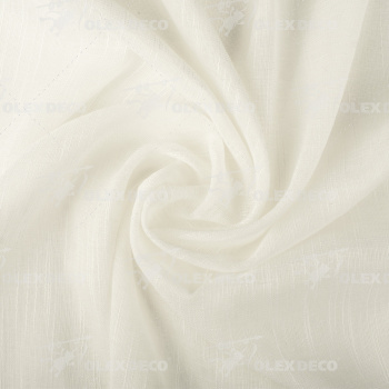 Ткань тюль для штор «Лён» Молочный