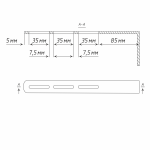 Кронштейн стеновой регулируемый черный 210х70х18 мм (Сталь)