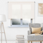 Рулонная штора «Toledo» ø28 фурнитура Сатин. Ткань коллекции «Скрин Витара» Белый