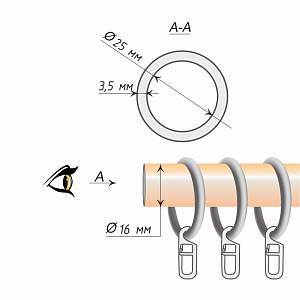 изображение кольцо 16 круглое с крючком упак. 10 шт на olexdeco.ru