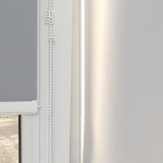 Рулонная штора «Мини» фурнитура Белая. Ткань коллекции «Аканта» Сильвер BO Серая (компл. Besta)