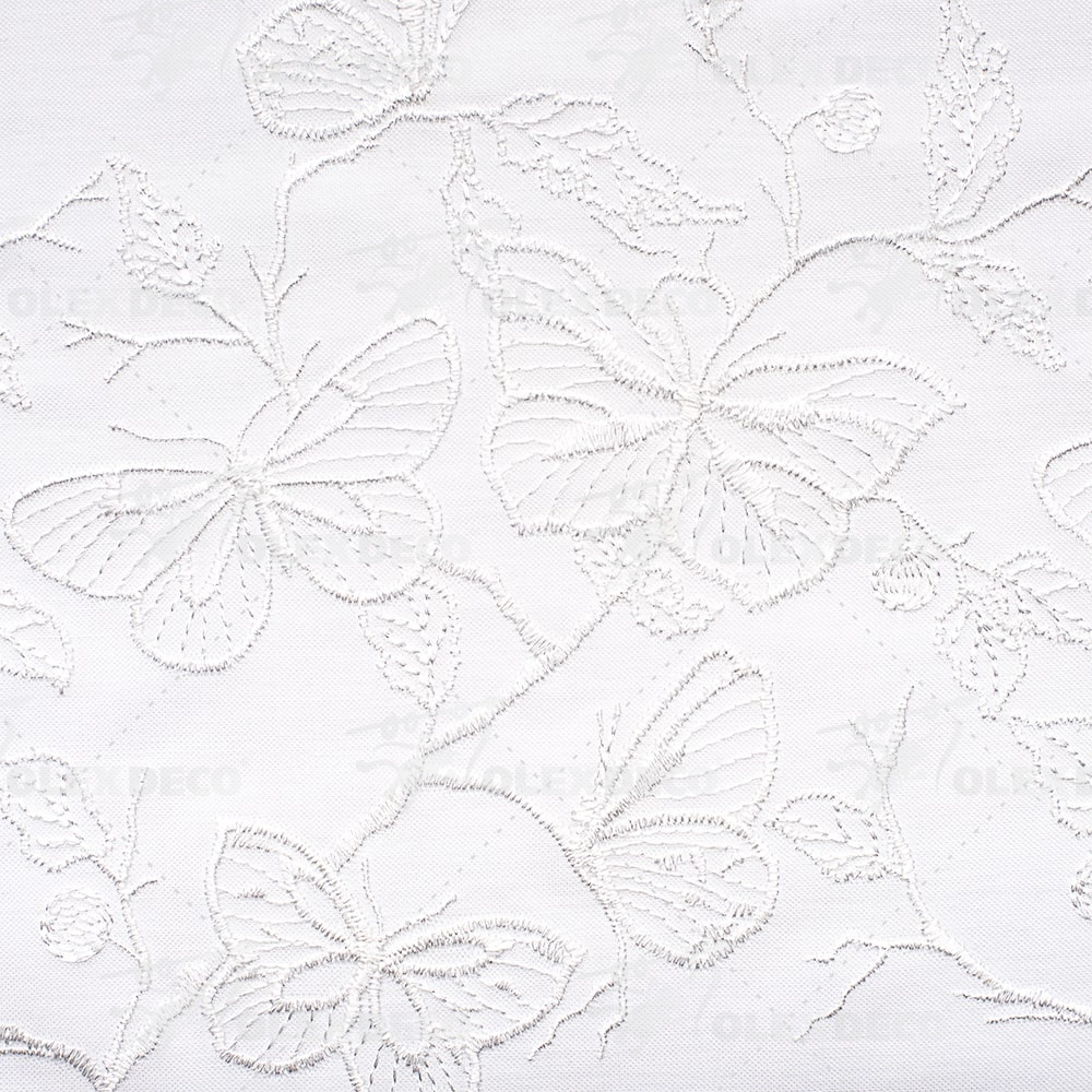 Ткань для штор-кафе коллекция «Butterfly» молоко (на отрез высота 30см)