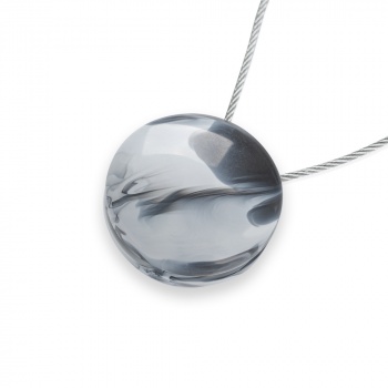 Магнит для штор «Агат» ø4,5 см для легкого и среднего веса штор с металлическим тросом 30 см (Черно-белый)