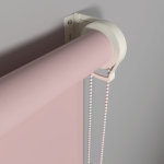 Рулонная штора «Moncada» ø38 фурнитура Белая. Ткань коллекции «Плэин» Розовый