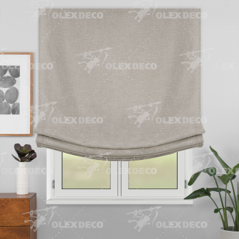 Римская штора Relax с мягкими складками «Лён» оливково-серый