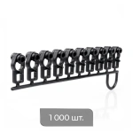 Бегунок с роликом «Европа» в ленте 1000 шт (1 малый короб/100 лент Черный)