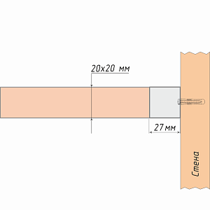 изображение кронштейн «боковой открытый квадро 20х20» на olexdeco.ru